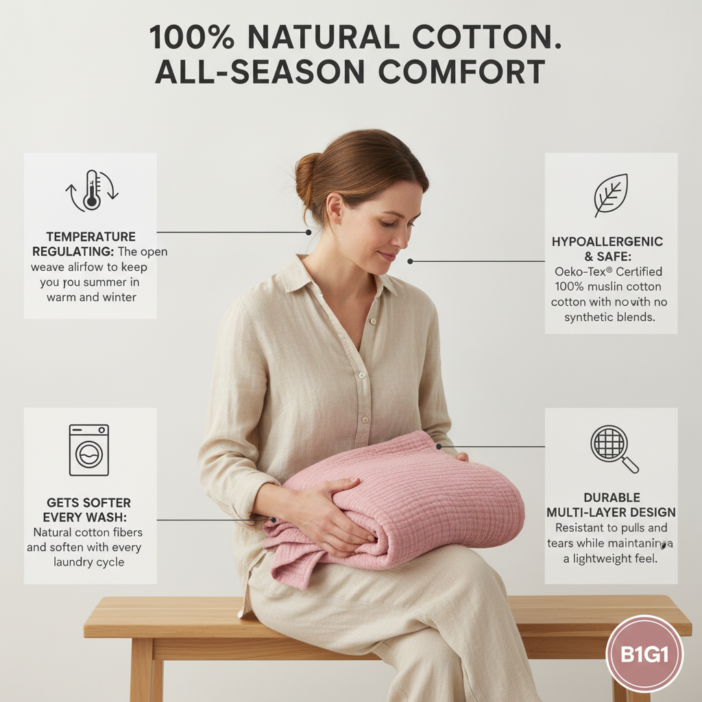 The Muslin Blanket - 100% Muslin Cotton (B1G1)